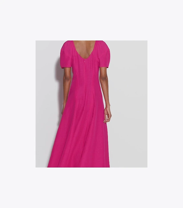 chinese dress ladies Arabella Linen Blend Dress-Pink Heather