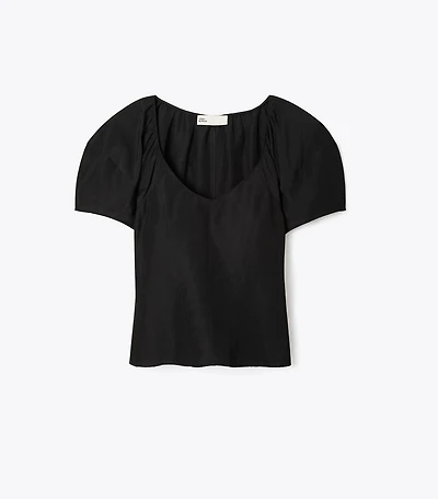 Balloon Sleeve Viscose Top