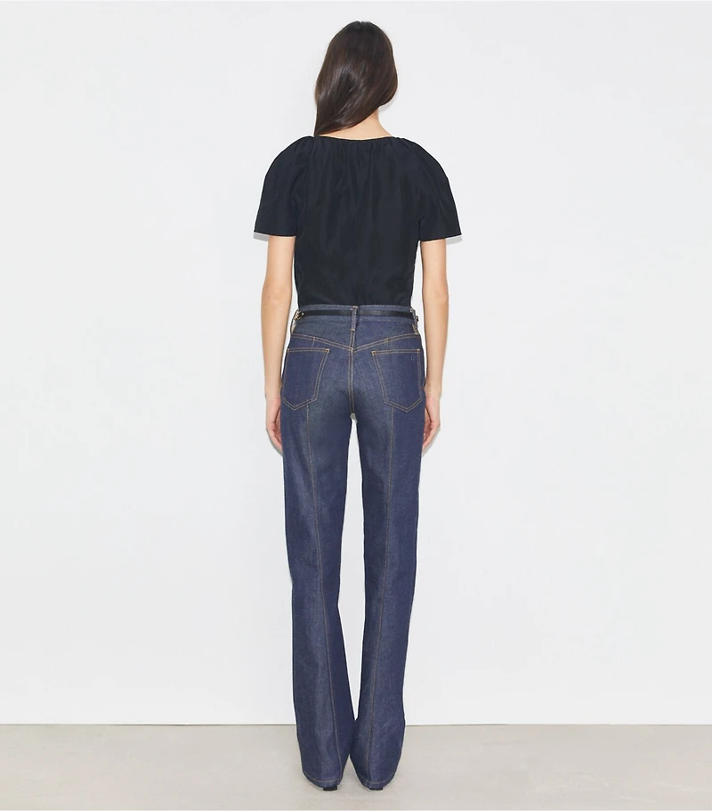 Balloon Sleeve Viscose Top