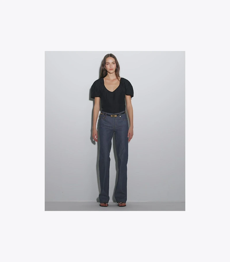 Balloon Sleeve Viscose Top