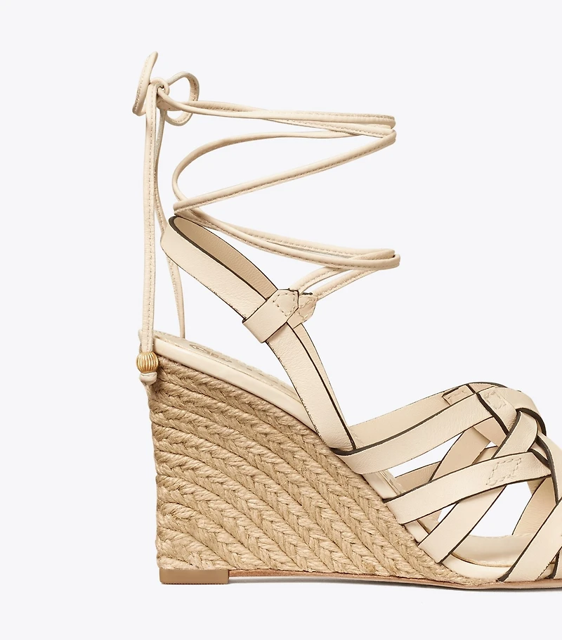 Basket-Weave Espadrille Wedge