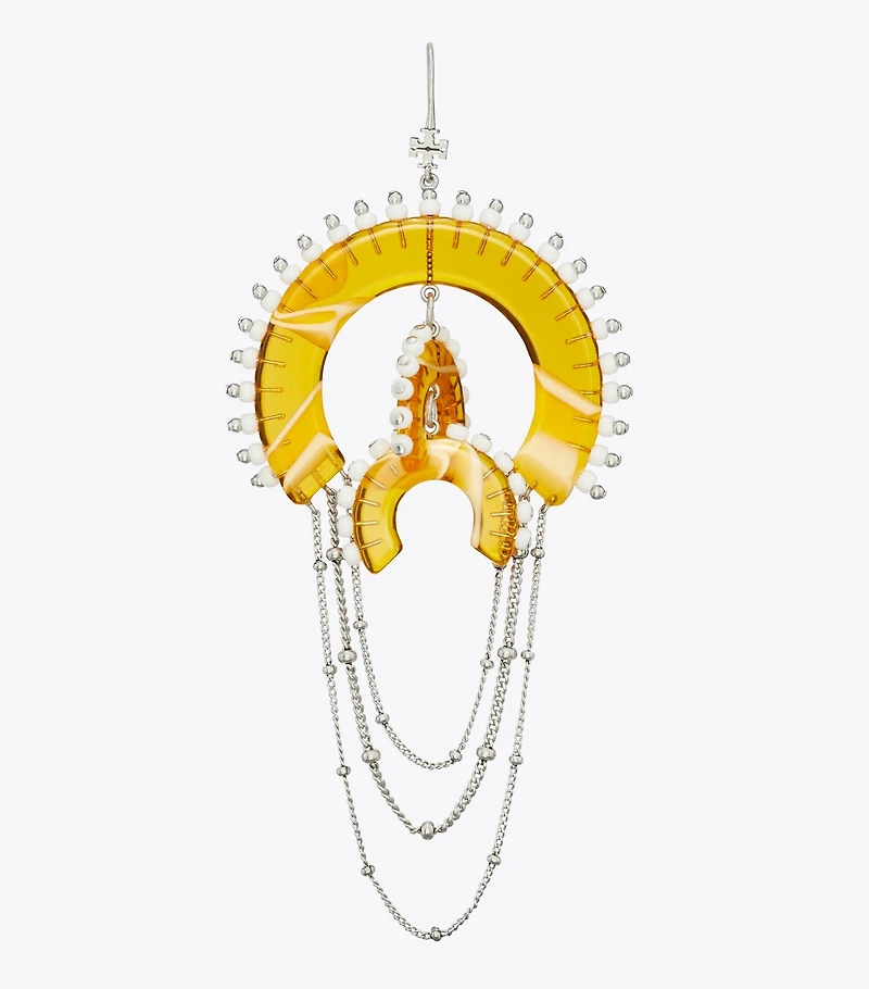 Bead And Resin Chandelier Earrings
