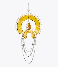 Bead And Resin Chandelier Earrings