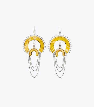 Bead And Resin Chandelier Earrings