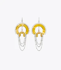 Bead And Resin Chandelier Earrings