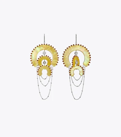 Bead And Resin Chandelier Earrings