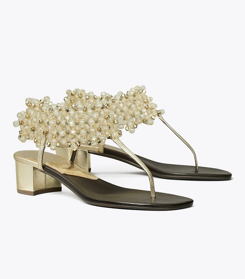 Beaded Heeled Sandal