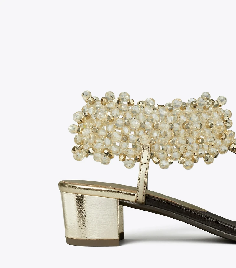 Beaded Heeled Sandal