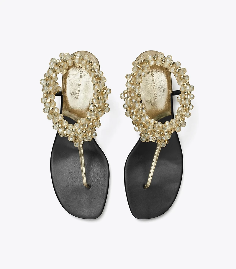 Beaded Heeled Sandal