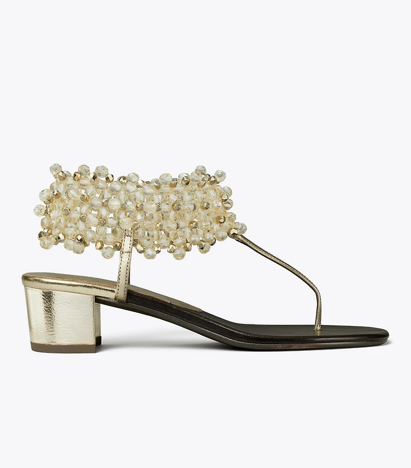 Beaded Heeled Sandal