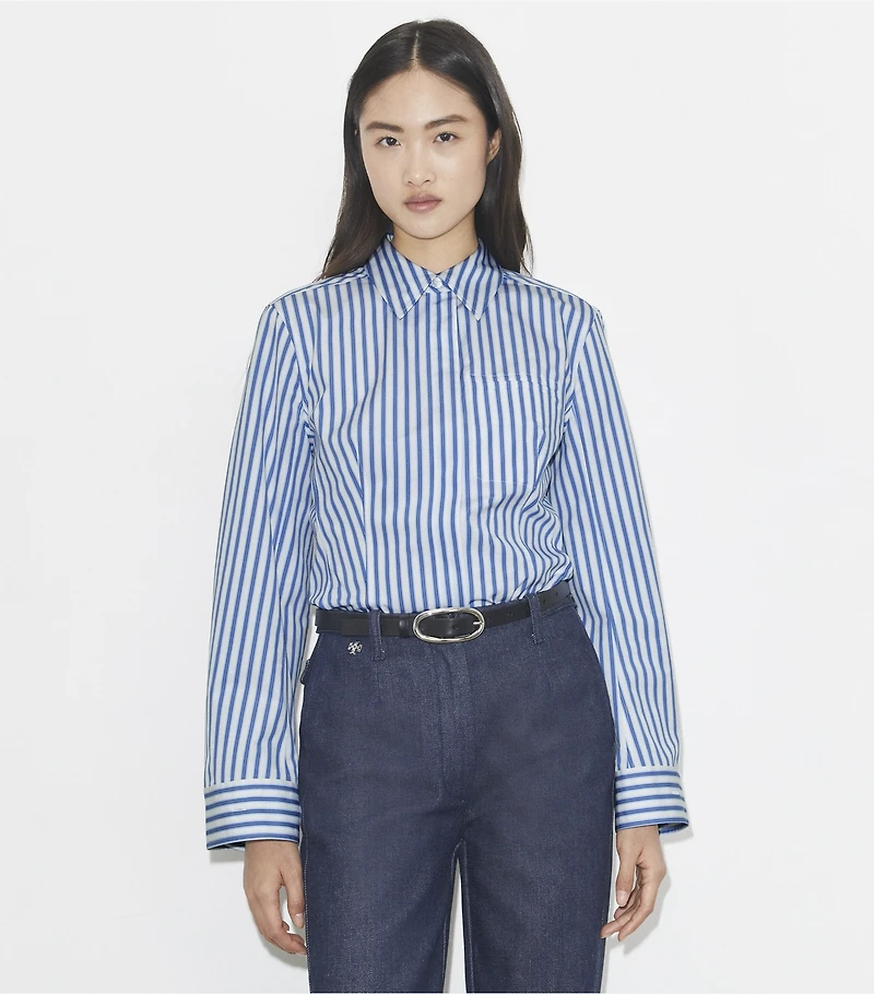 Bell-Sleeve Cotton Shirt
