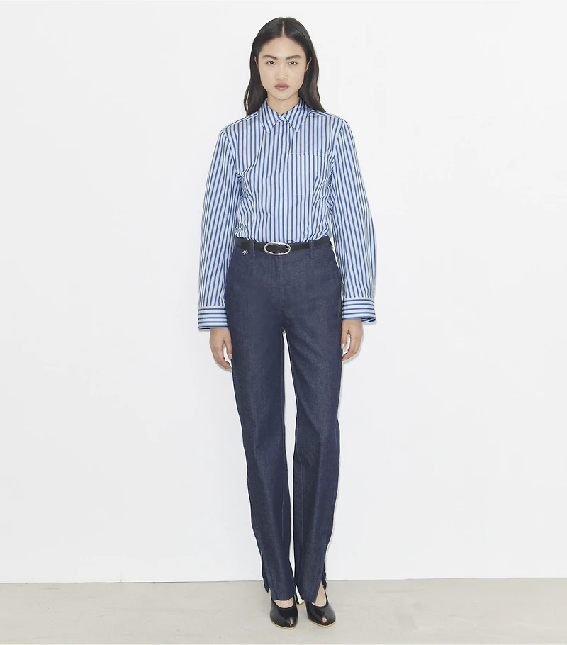 Bell-Sleeve Cotton Shirt