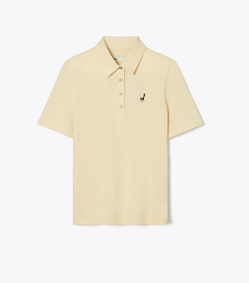 Birdie-Embroidered Cotton Polo