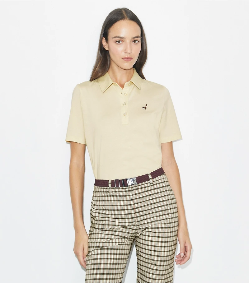 Birdie-Embroidered Cotton Polo