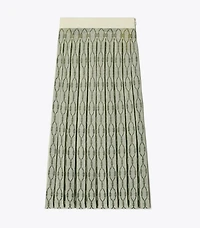 Box Pleated Jacquard Skirt