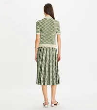Box Pleated Jacquard Skirt