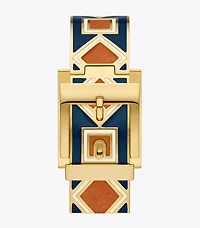 Buddy Bangle Watch, Navy/Gold-Tone Stainless Steel, 25 x 32MM 