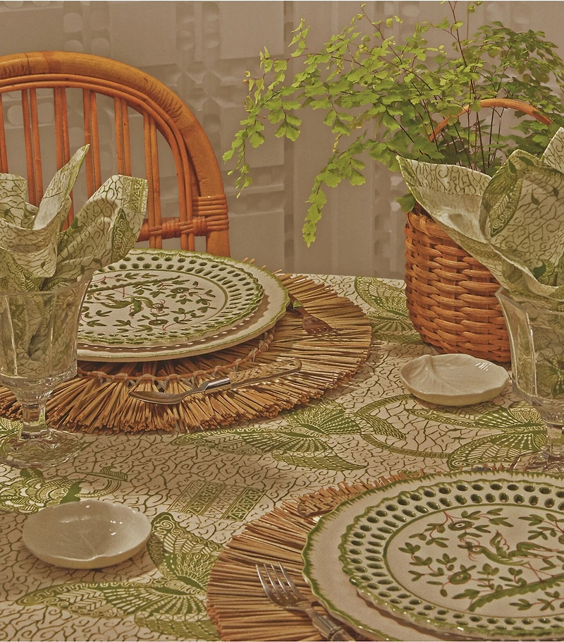 Butterfly Batik Round Tablecloth, 108"