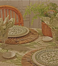 Butterfly Batik Round Tablecloth, 108"