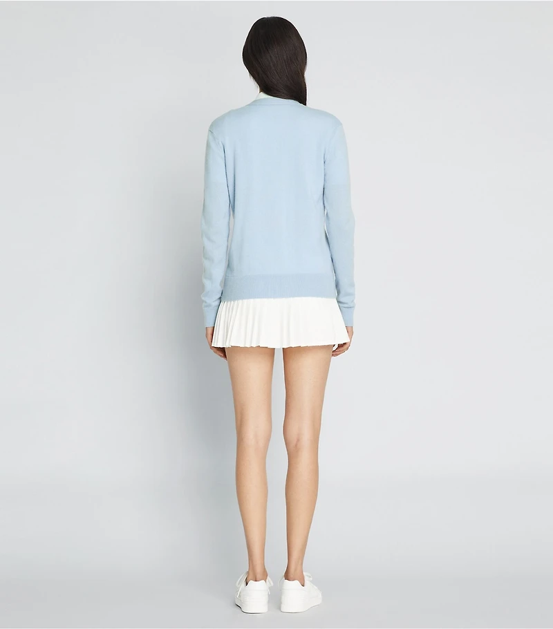 Cashmere Embroidered Golf Cardigan