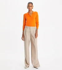 Cashmere Long-Sleeve Polo