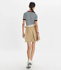 Cashmere Striped Short-Sleeve Tennis Sweater