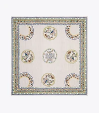 Ceramic Plate Embroidered Oversized Square Scarf