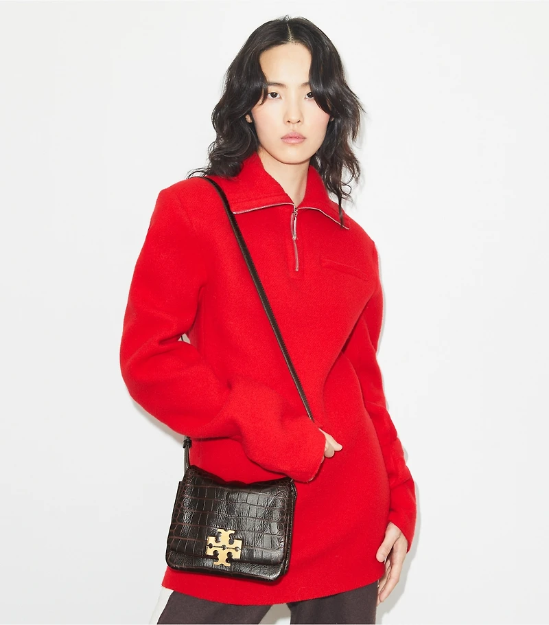 Charlie Croc-Embossed Shoulder Bag