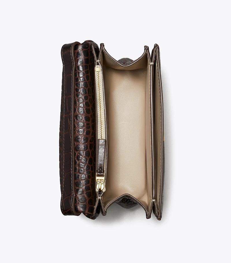 Charlie Croc-Embossed Shoulder Bag