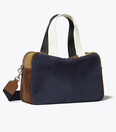 Colorblock Suede Satchel