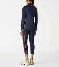 Contrast Piped Half-Zip Pullover