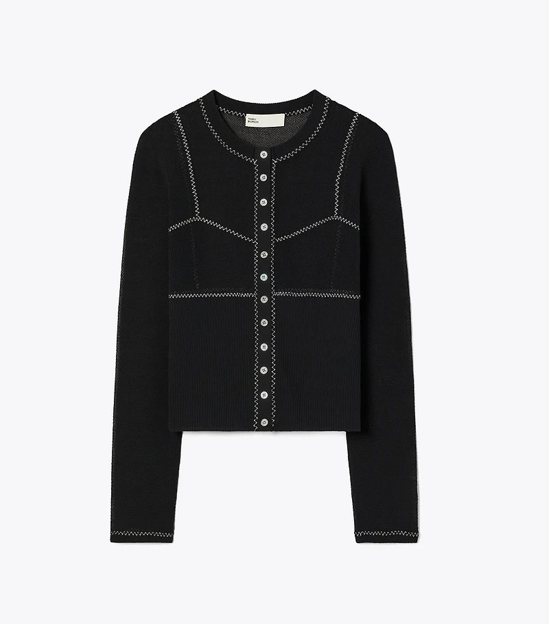 Cotton And Nylon Mesh Cardigan