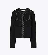 Cotton And Nylon Mesh Cardigan