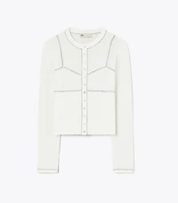 Cotton And Nylon Mesh Cardigan