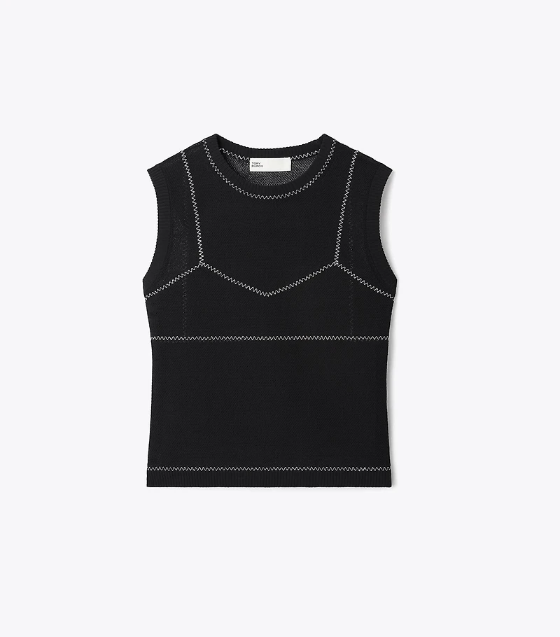 Cotton And Nylon Mesh Top