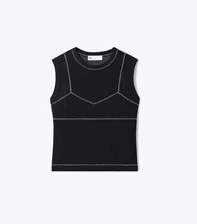 Cotton And Nylon Mesh Top