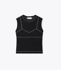 Cotton And Nylon Mesh Top