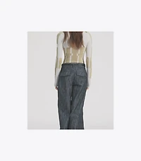 Cotton and Silk Wide-Leg Pants