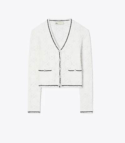Cotton Logo Lace Cardigan