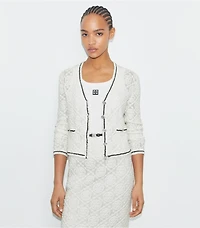 Cotton Logo Lace Cardigan