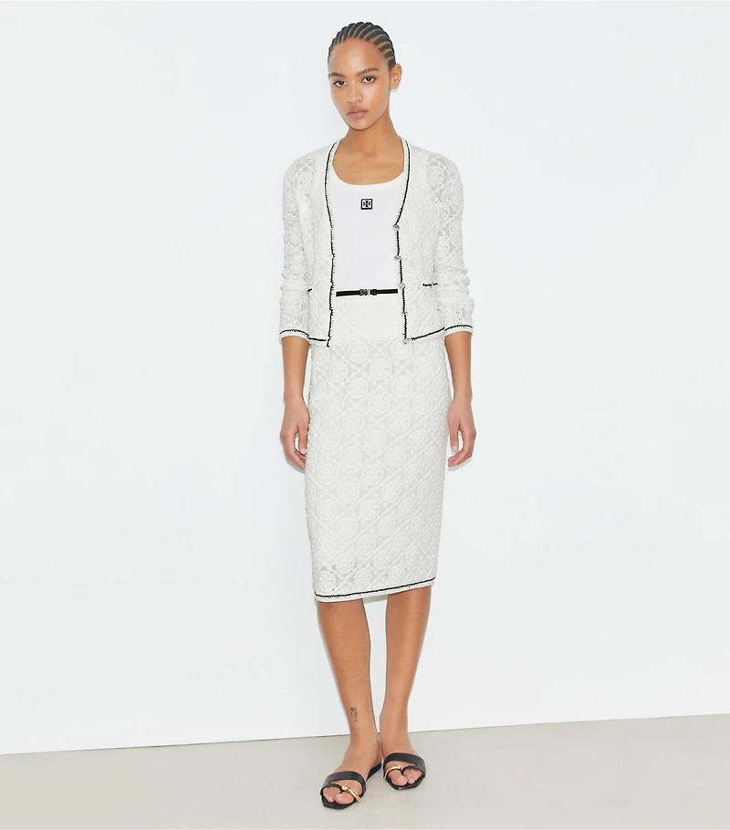 Cotton Logo Lace Cardigan