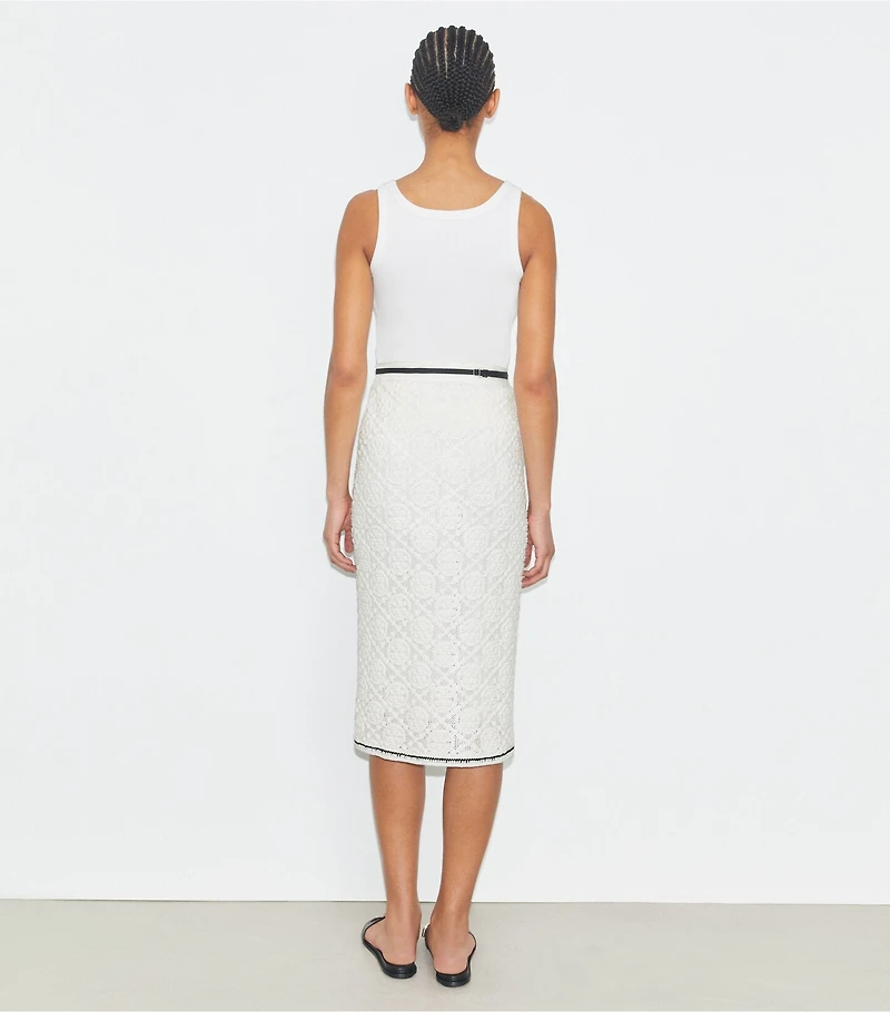 Cotton Logo Lace Skirt