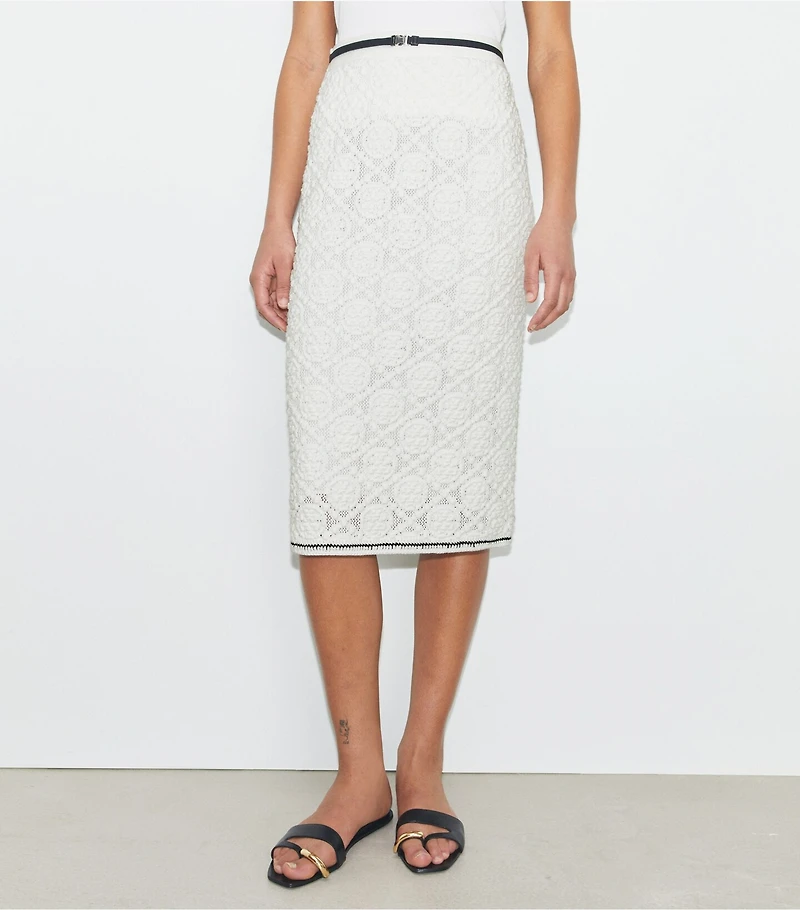 Cotton Logo Lace Skirt