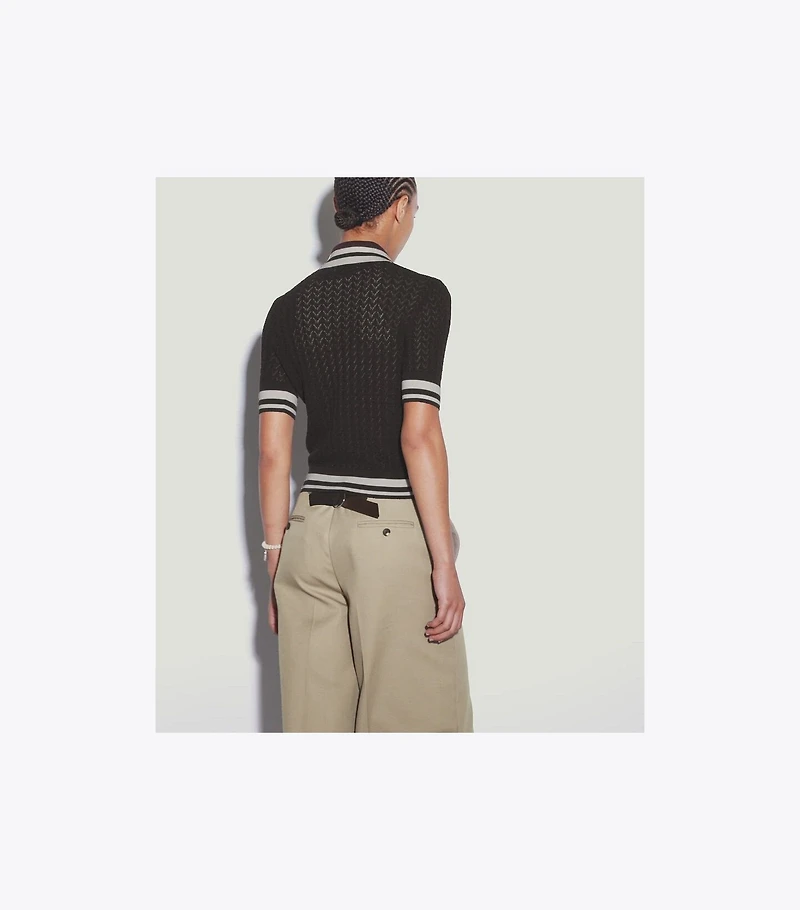 Cotton Pointelle Polo
