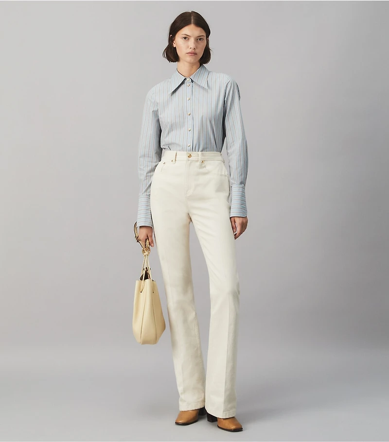 Cotton Poplin Striped Shirt