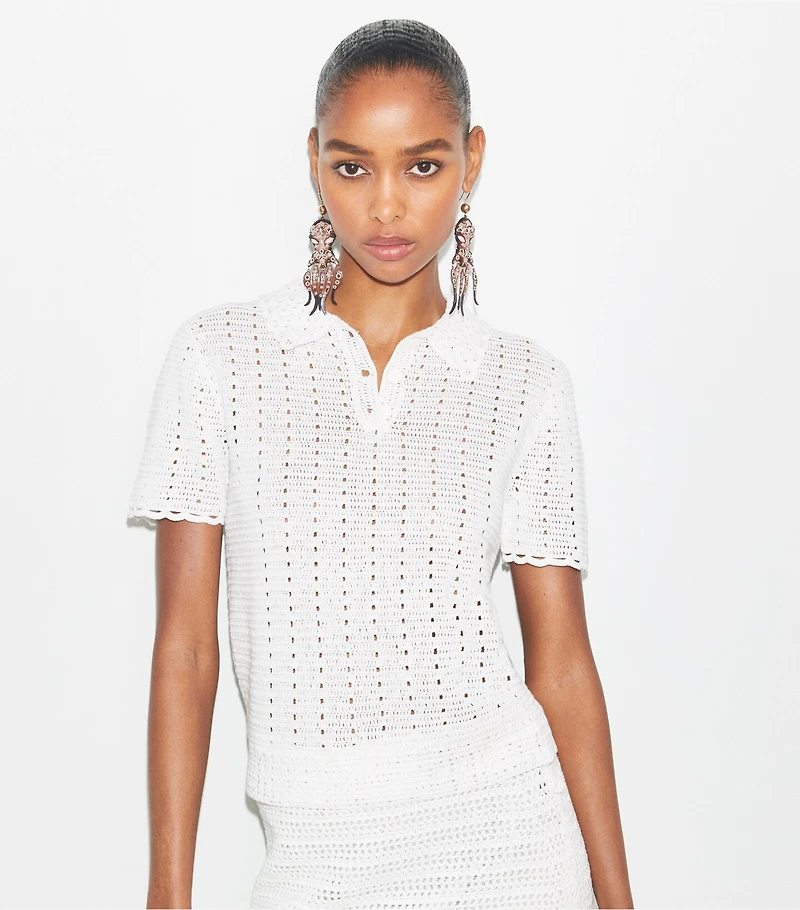 Crochet Cotton Polo