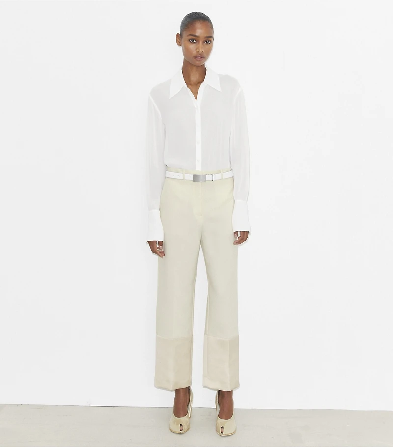 Cropped Crepe Pant
