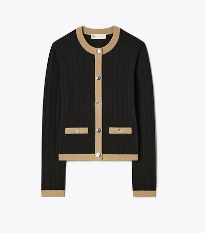 Cropped Merino Wool Cardigan