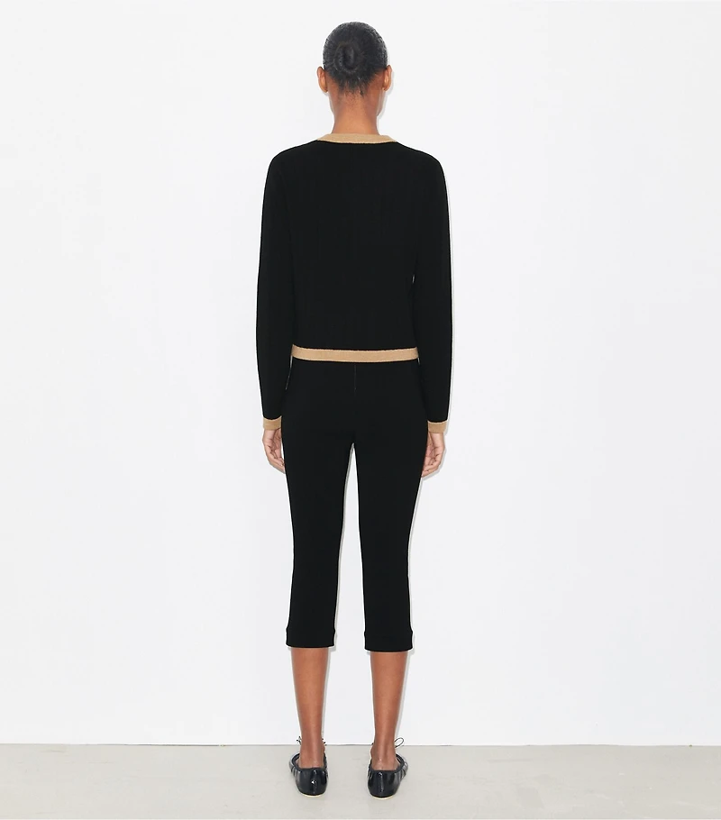 Cropped Merino Wool Cardigan