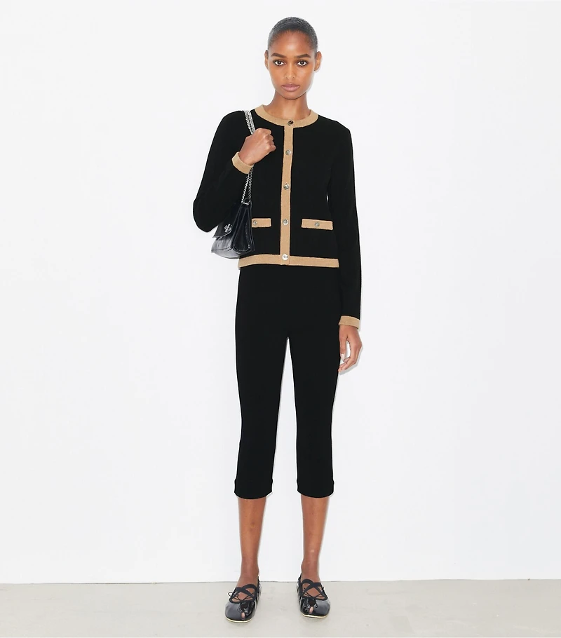 Cropped Merino Wool Cardigan